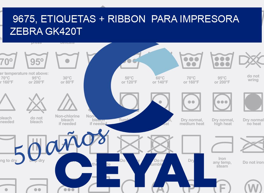 9675, etiquetas + ribbon  para impresora zebra GK420T
