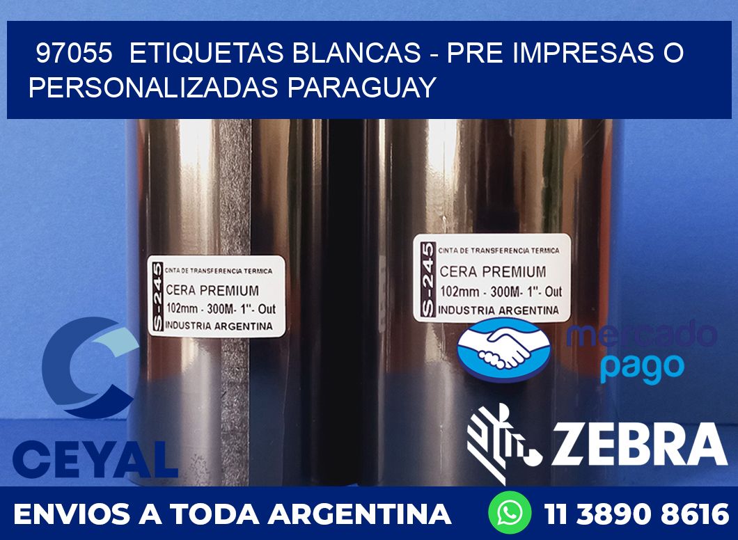 97055  ETIQUETAS BLANCAS - PRE IMPRESAS O PERSONALIZADAS PARAGUAY