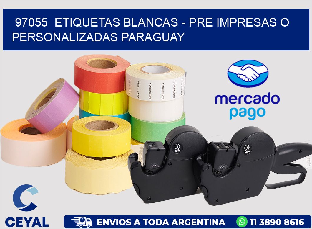 97055  ETIQUETAS BLANCAS - PRE IMPRESAS O PERSONALIZADAS PARAGUAY