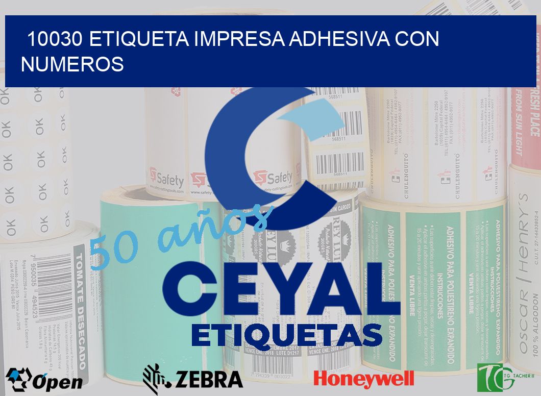 10030 ETIQUETA IMPRESA ADHESIVA CON NUMEROS