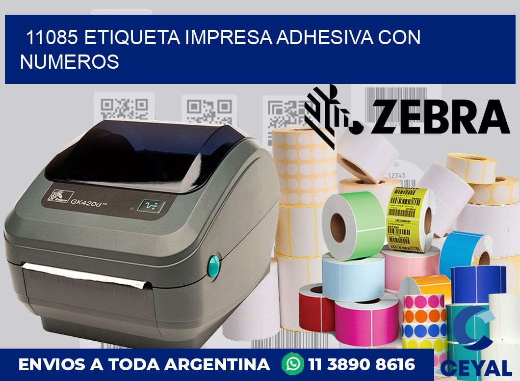 11085 ETIQUETA IMPRESA ADHESIVA CON NUMEROS