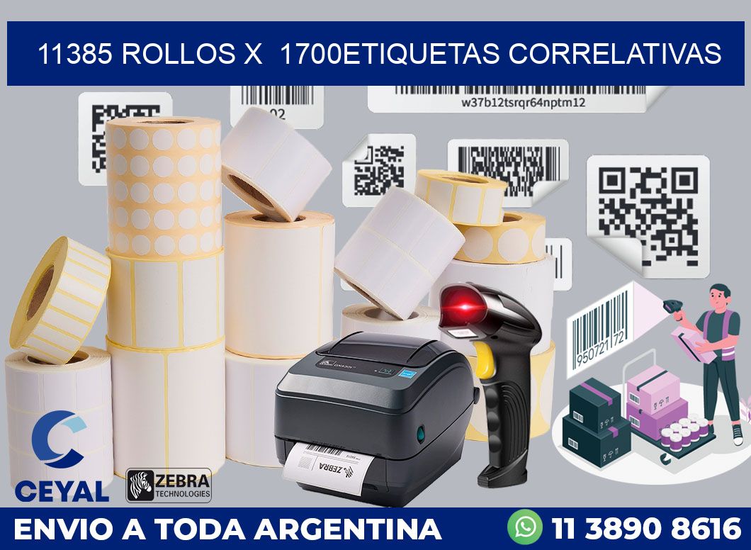 11385 Rollos x  1700etiquetas correlativas