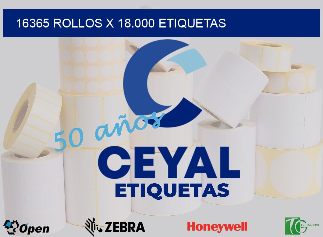 16365 Rollos x 18.000 etiquetas