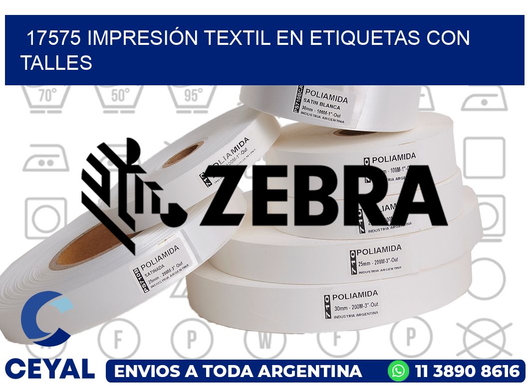17575 IMPRESIÓN TEXTIL EN ETIQUETAS CON TALLES