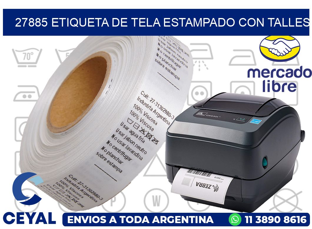 27885 ETIQUETA DE TELA ESTAMPADO CON TALLES