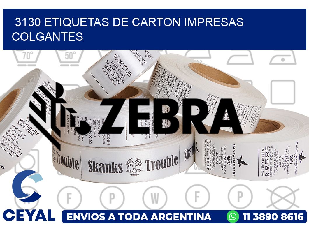 3130 ETIQUETAS DE CARTON IMPRESAS COLGANTES