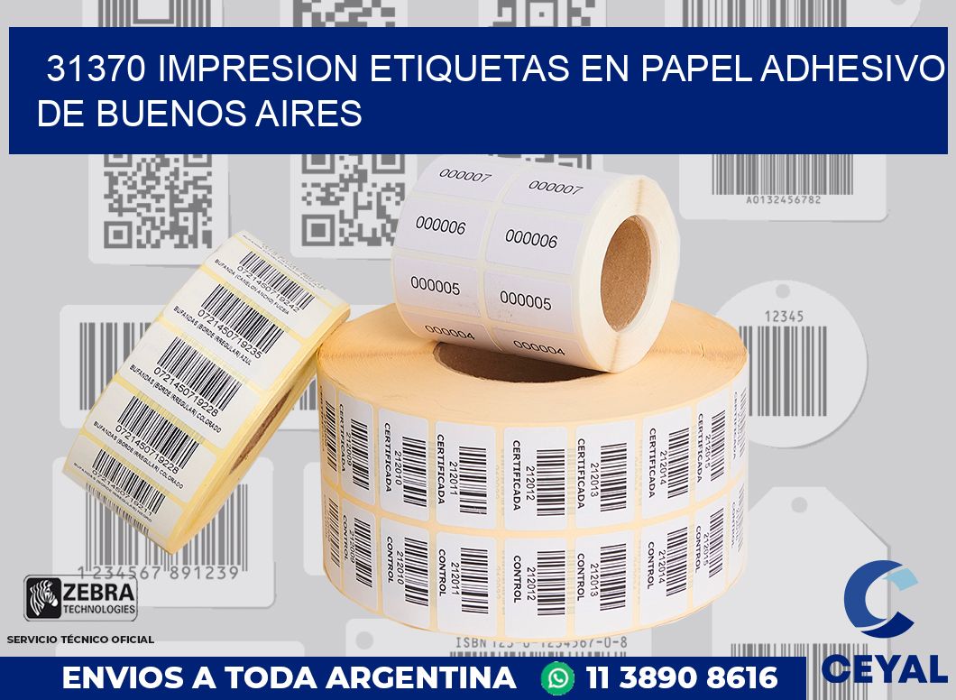 31370 IMPRESION ETIQUETAS EN PAPEL ADHESIVO DE BUENOS AIRES