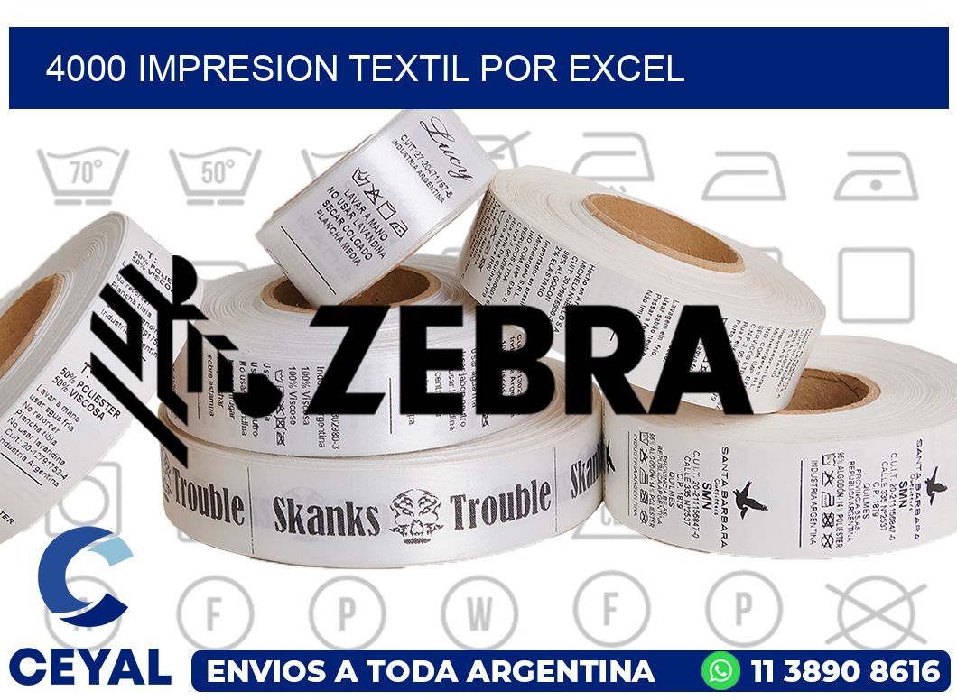 4000 IMPRESION TEXTIL POR EXCEL