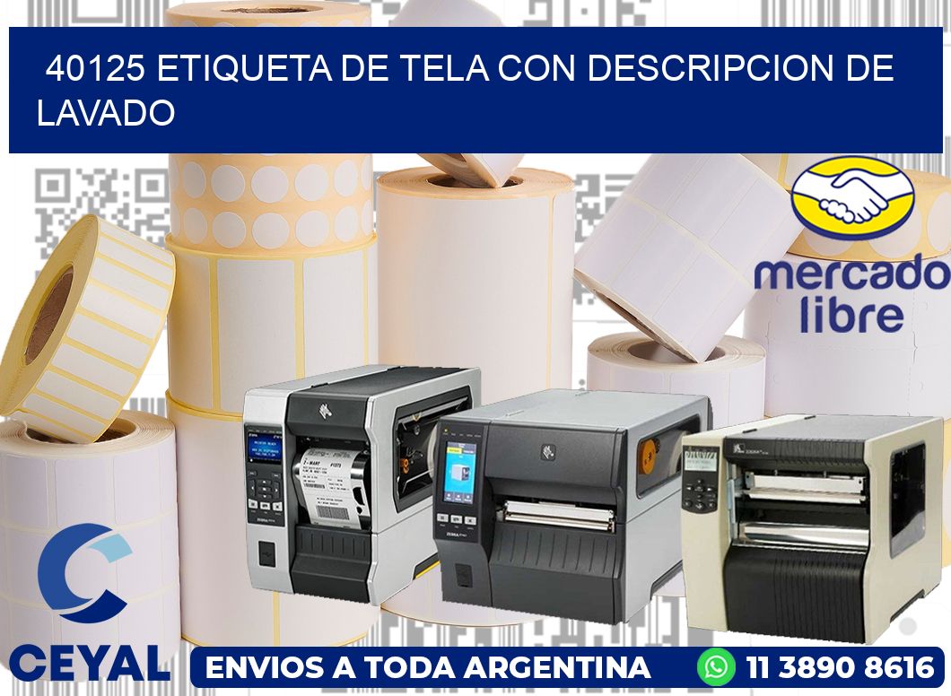 40125 ETIQUETA DE TELA CON DESCRIPCION DE LAVADO