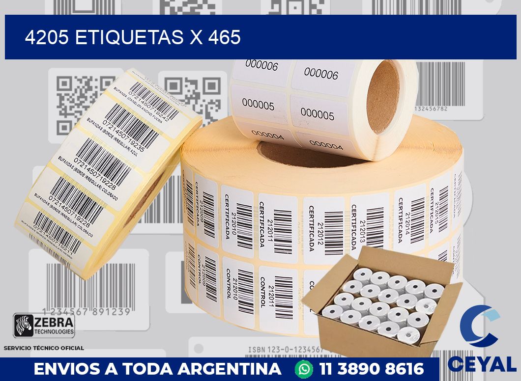 4205 Etiquetas x 465