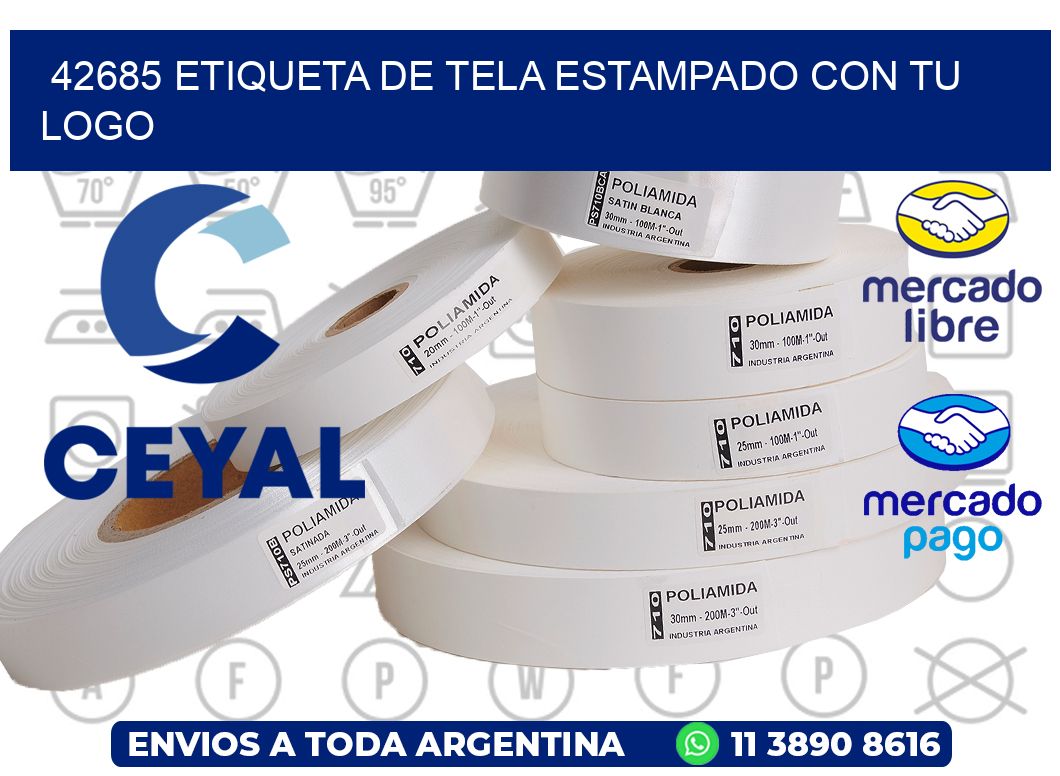 42685 ETIQUETA DE TELA ESTAMPADO CON TU LOGO