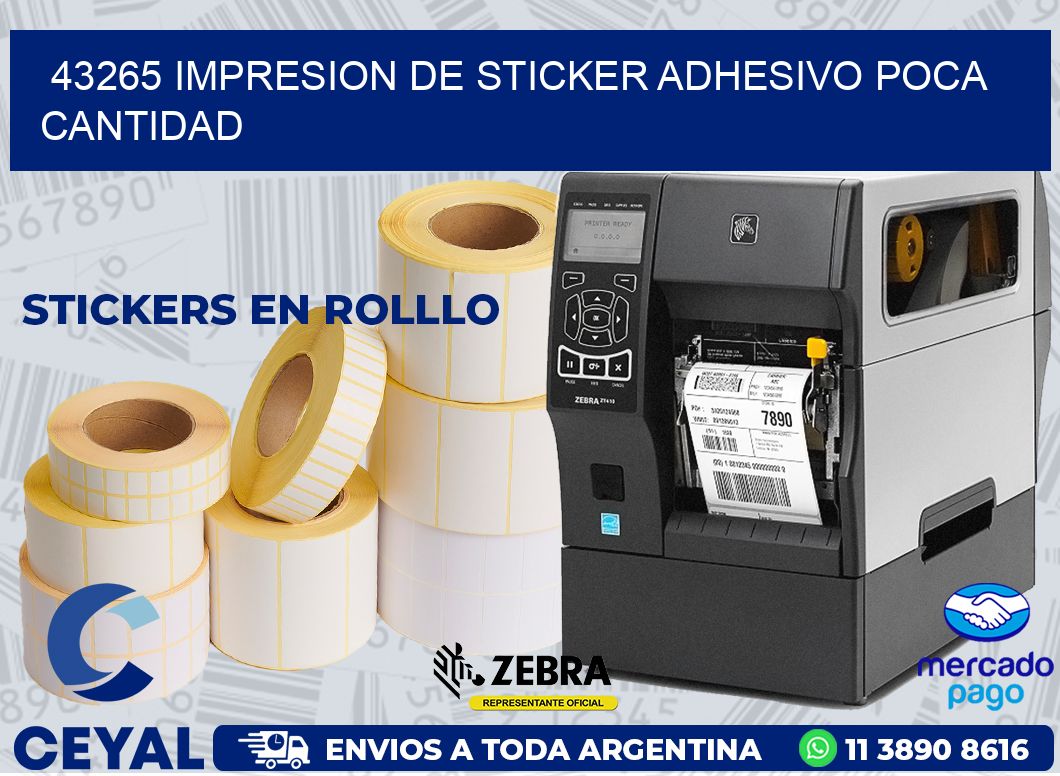 43265 IMPRESION DE STICKER ADHESIVO POCA CANTIDAD