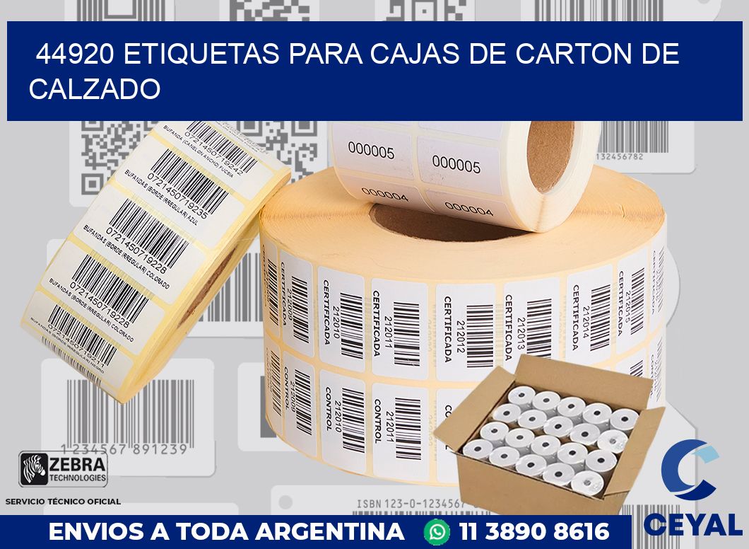 44920 ETIQUETAS PARA CAJAS DE CARTON DE CALZADO