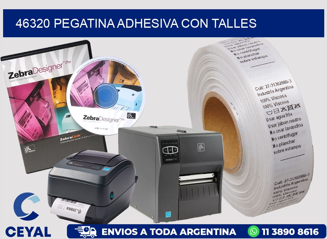 46320 PEGATINA ADHESIVA CON TALLES