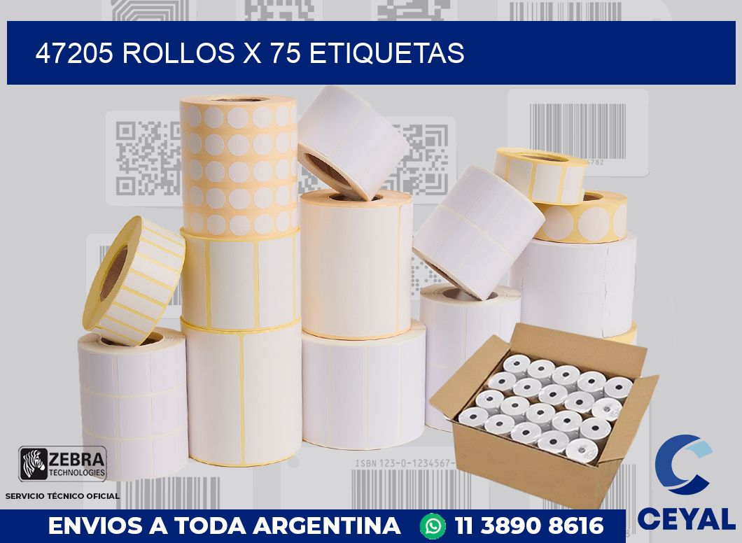 47205 Rollos x 75 etiquetas