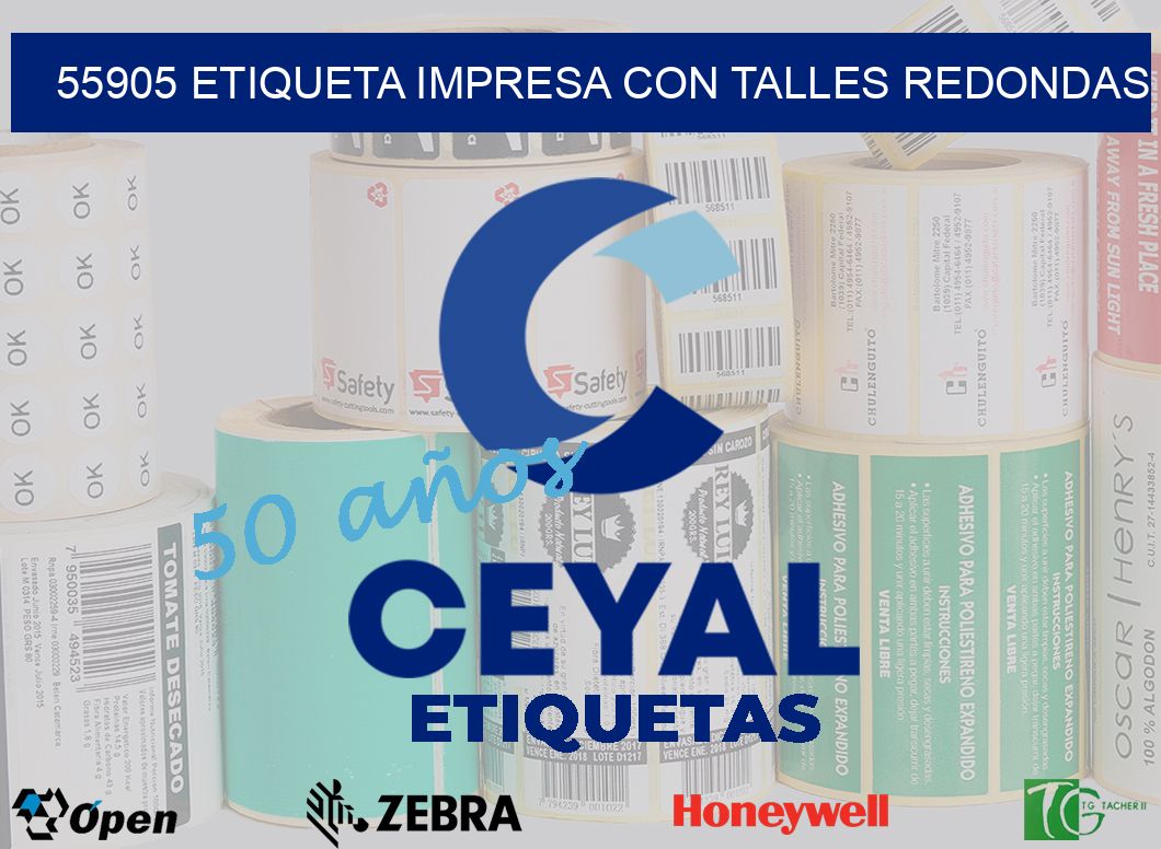 55905 ETIQUETA IMPRESA CON TALLES REDONDAS