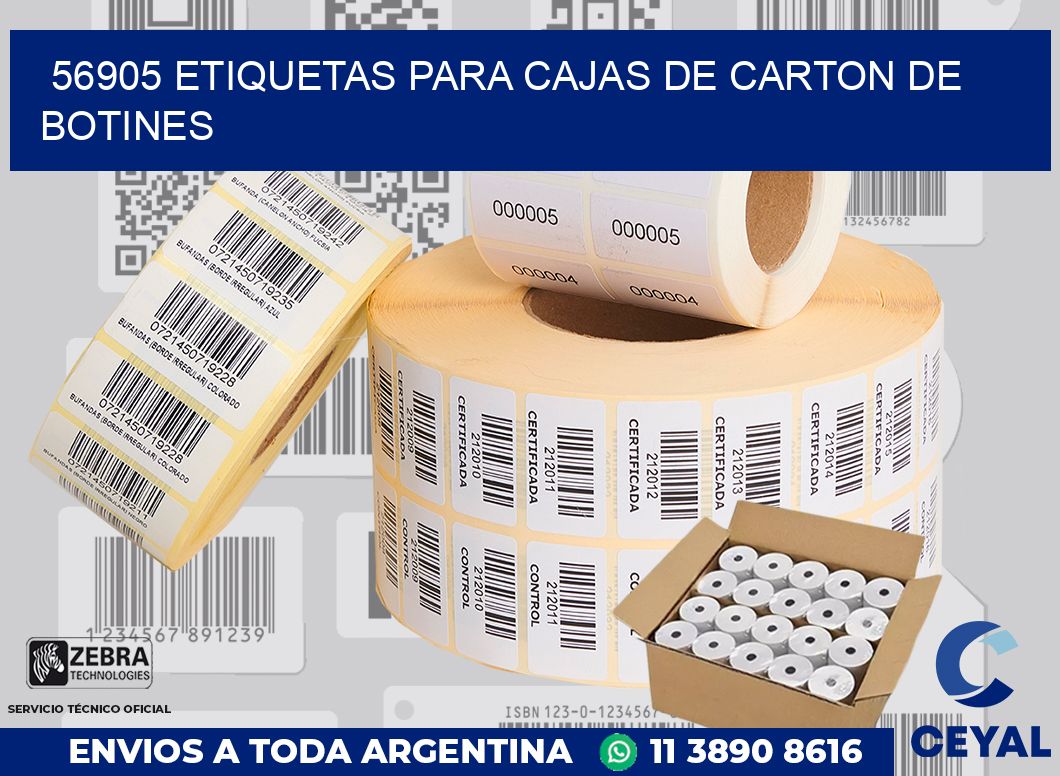 56905 ETIQUETAS PARA CAJAS DE CARTON DE BOTINES
