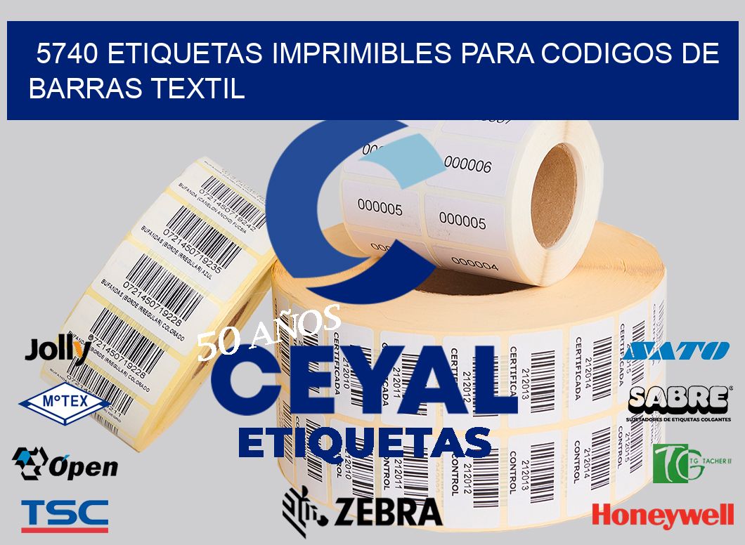 5740 ETIQUETAS IMPRIMIBLES PARA CODIGOS DE BARRAS TEXTIL