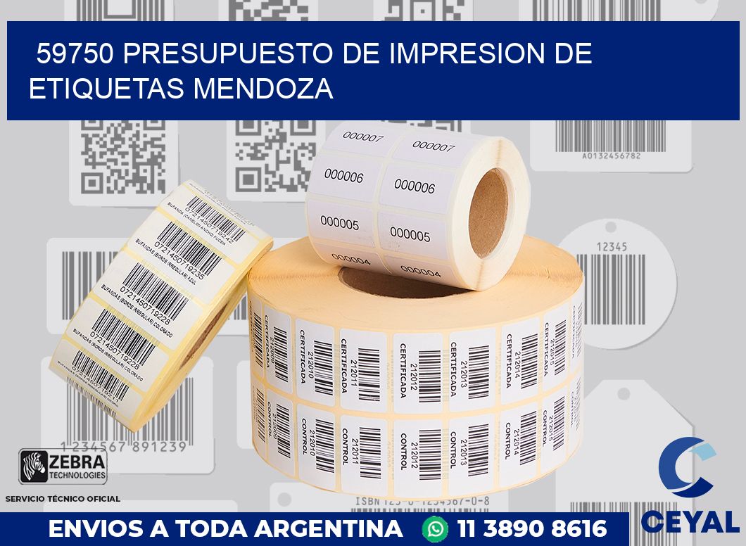 59750 PRESUPUESTO DE IMPRESION DE ETIQUETAS MENDOZA