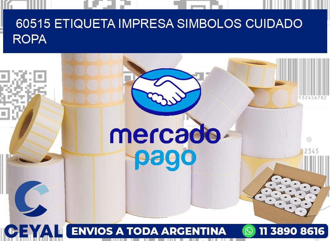 60515 ETIQUETA IMPRESA SIMBOLOS CUIDADO ROPA