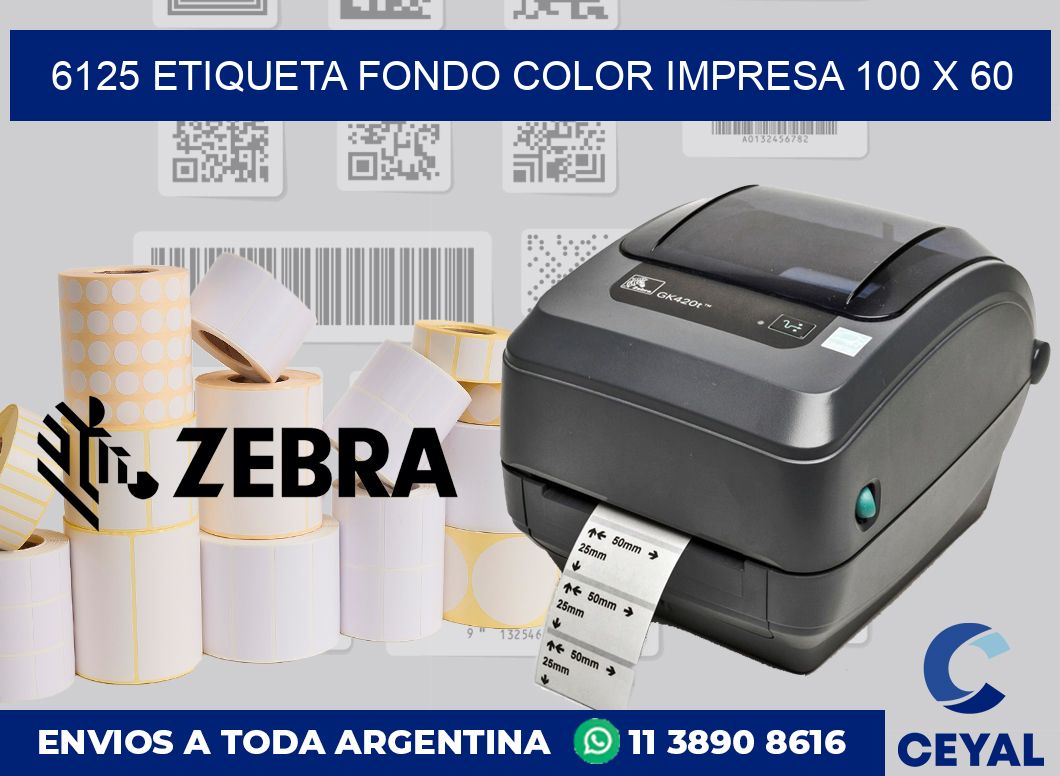 6125 ETIQUETA FONDO COLOR IMPRESA 100 X 60