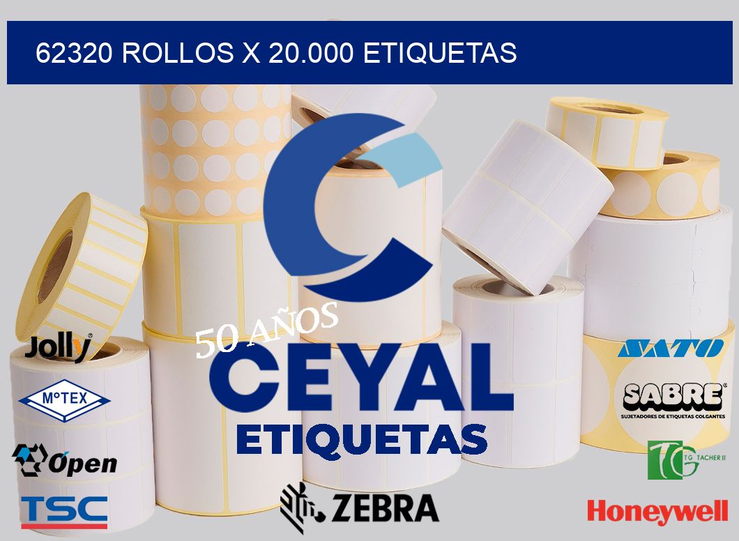62320 Rollos x 20.000 etiquetas