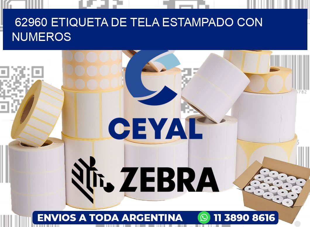 62960 ETIQUETA DE TELA ESTAMPADO CON NUMEROS