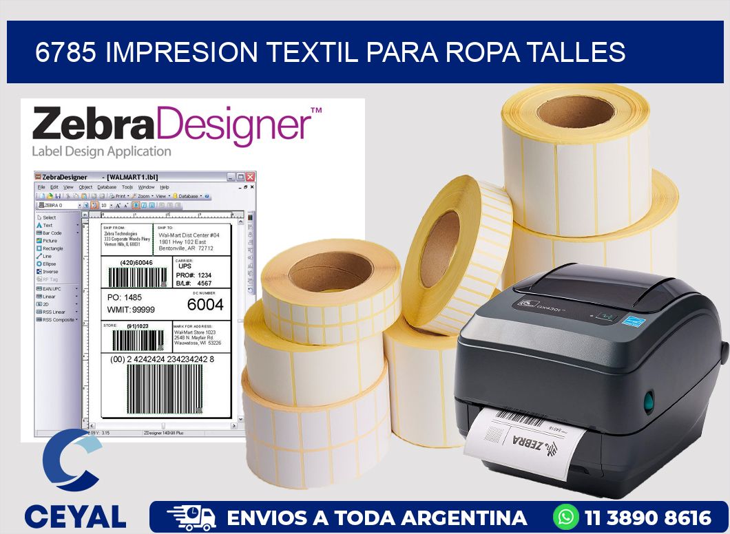 6785 IMPRESION TEXTIL PARA ROPA TALLES