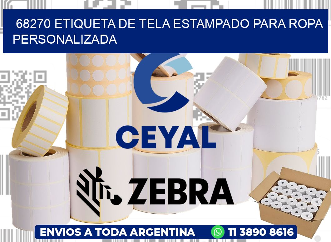 68270 ETIQUETA DE TELA ESTAMPADO PARA ROPA PERSONALIZADA