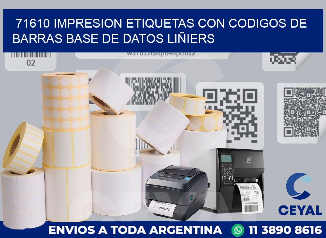 71610 IMPRESION ETIQUETAS CON CODIGOS DE BARRAS BASE DE DATOS LIÑIERS