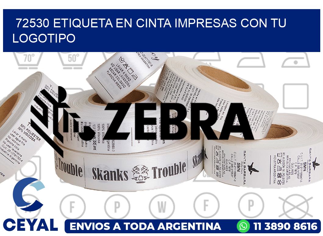 72530 ETIQUETA EN CINTA IMPRESAS CON TU LOGOTIPO