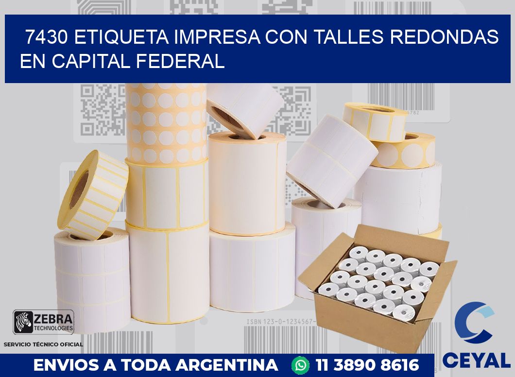7430 ETIQUETA IMPRESA CON TALLES REDONDAS EN CAPITAL FEDERAL