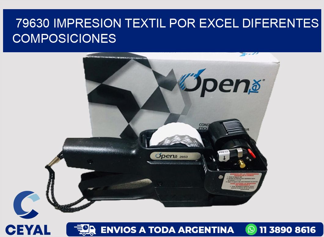 79630 IMPRESION TEXTIL POR EXCEL DIFERENTES COMPOSICIONES