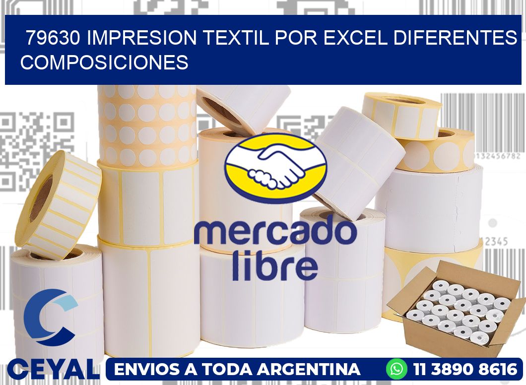 79630 IMPRESION TEXTIL POR EXCEL DIFERENTES COMPOSICIONES