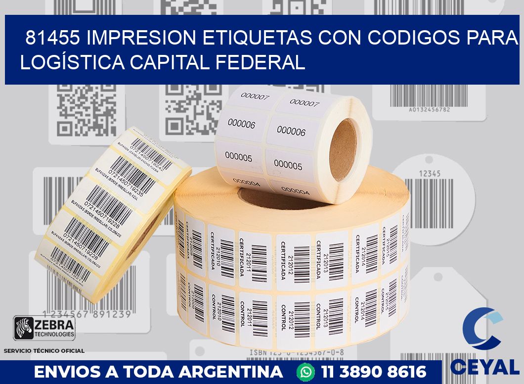 81455 IMPRESION ETIQUETAS CON CODIGOS PARA LOGÍSTICA CAPITAL FEDERAL