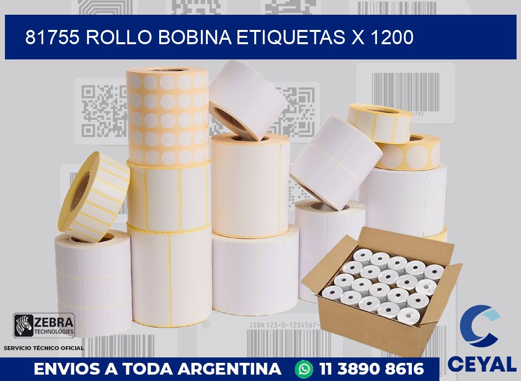 81755 Rollo bobina etiquetas x 1200