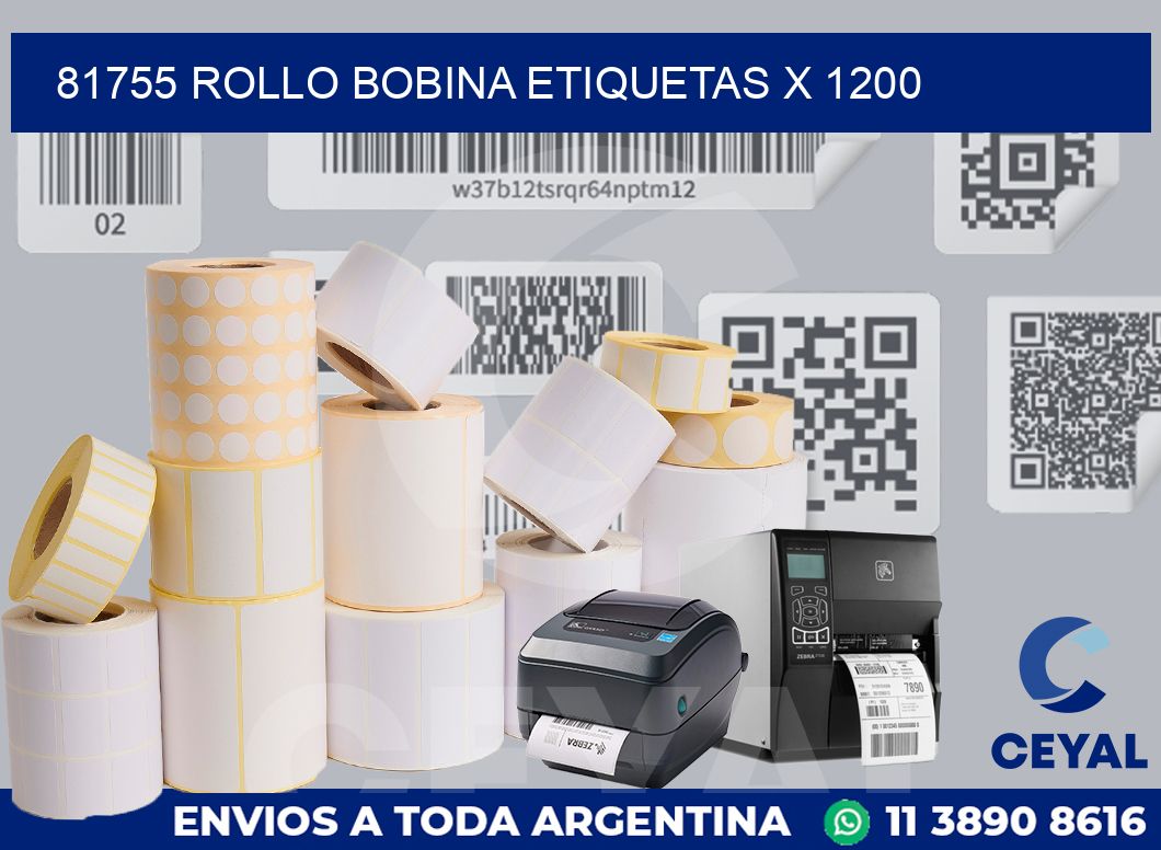 81755 Rollo bobina etiquetas x 1200