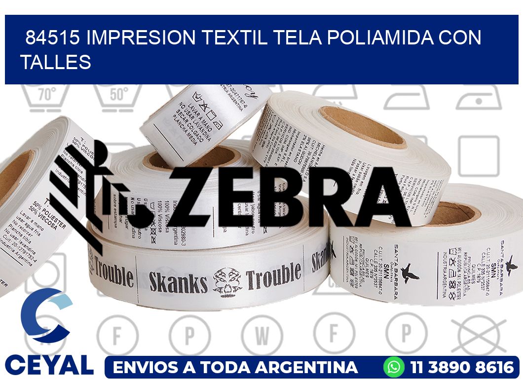 84515 IMPRESION TEXTIL TELA POLIAMIDA CON TALLES