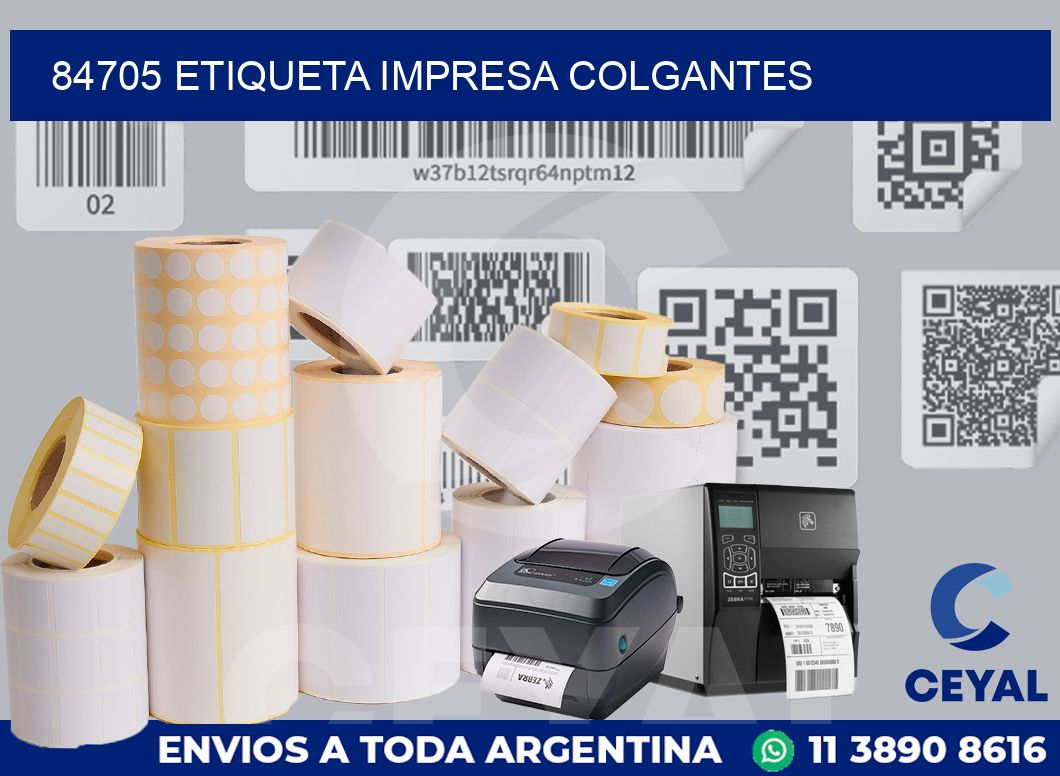 84705 ETIQUETA IMPRESA COLGANTES
