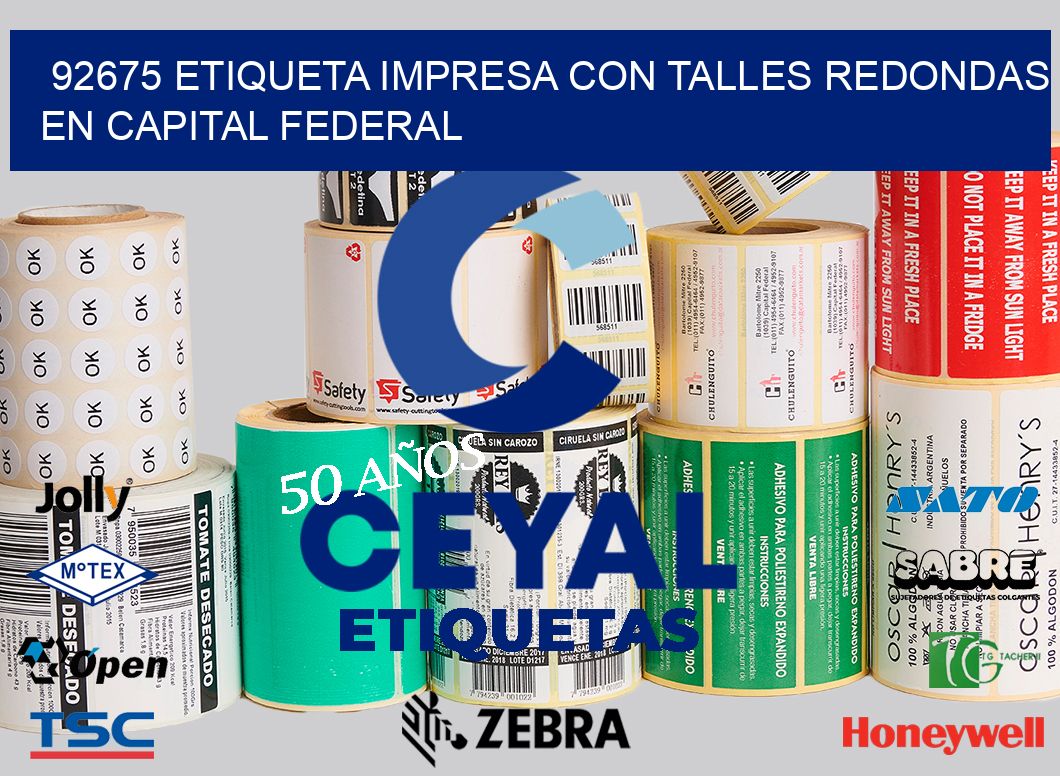 92675 ETIQUETA IMPRESA CON TALLES REDONDAS EN CAPITAL FEDERAL