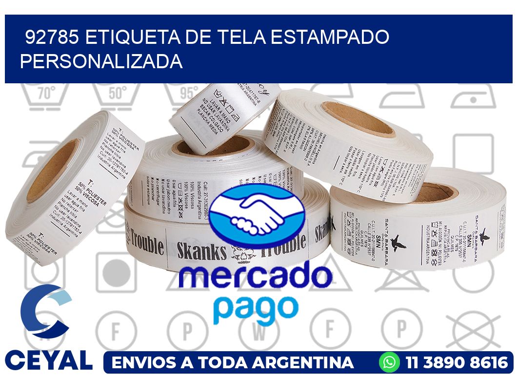 92785 ETIQUETA DE TELA ESTAMPADO PERSONALIZADA