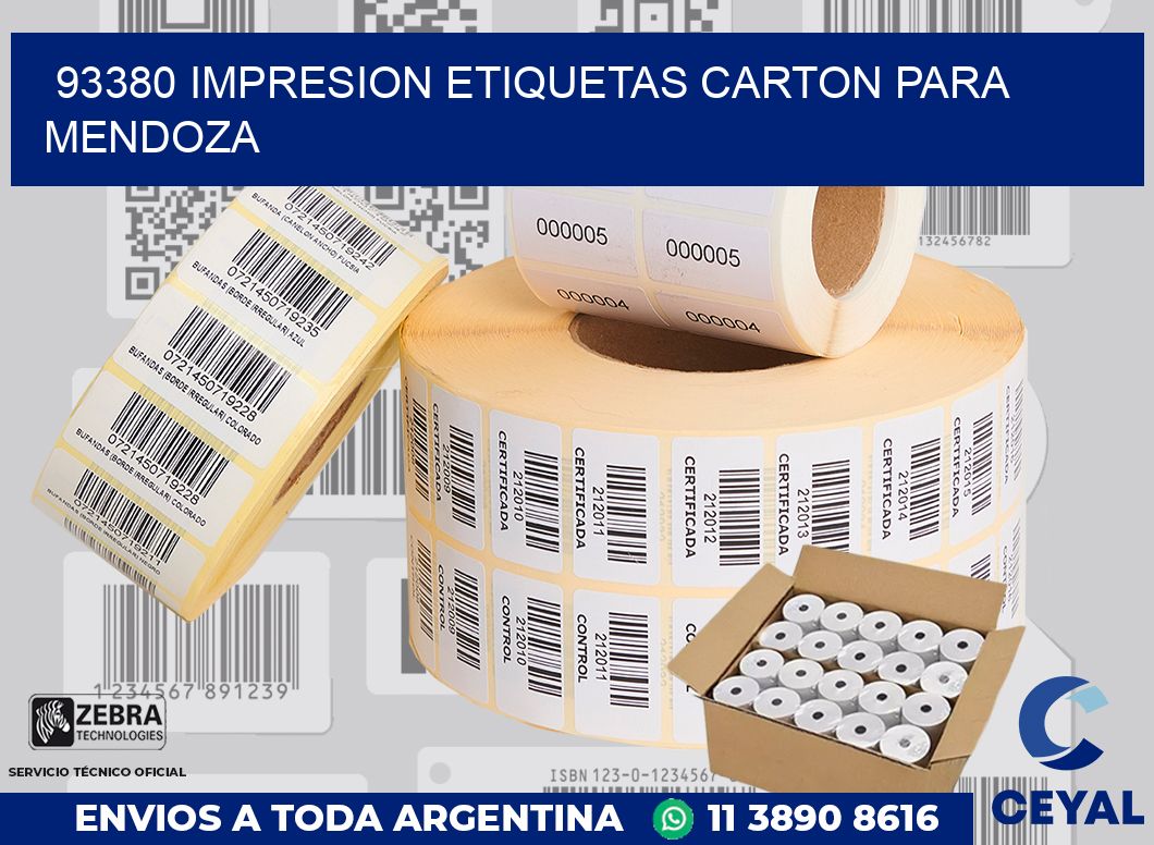 93380 IMPRESION ETIQUETAS CARTON PARA MENDOZA