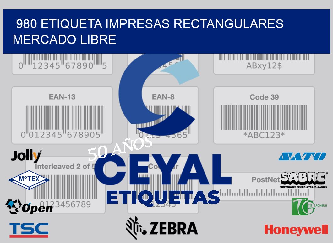 980 ETIQUETA IMPRESAS RECTANGULARES MERCADO LIBRE