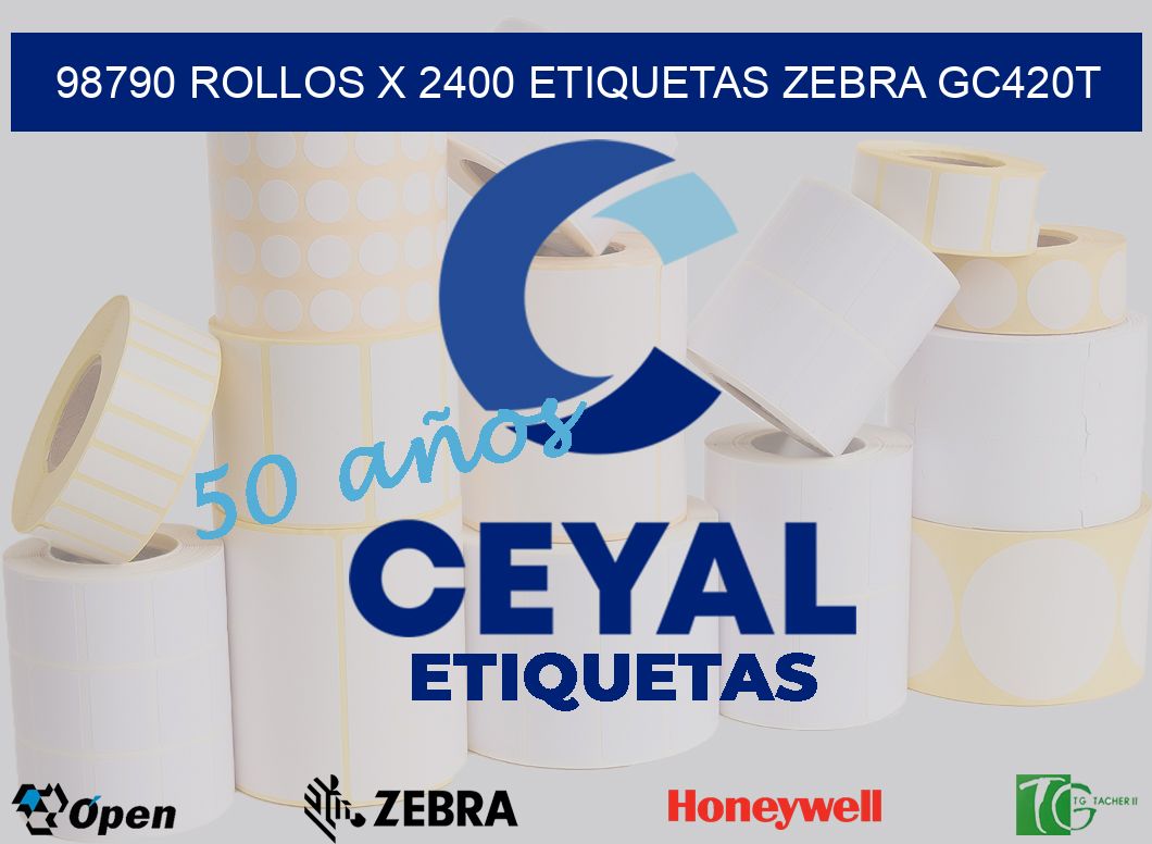 98790 Rollos x 2400 etiquetas zebra gc420t