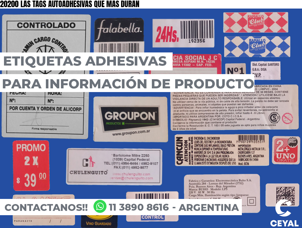 20200 LAS TAGS AUTOADHESIVAS QUE MAS DURAN