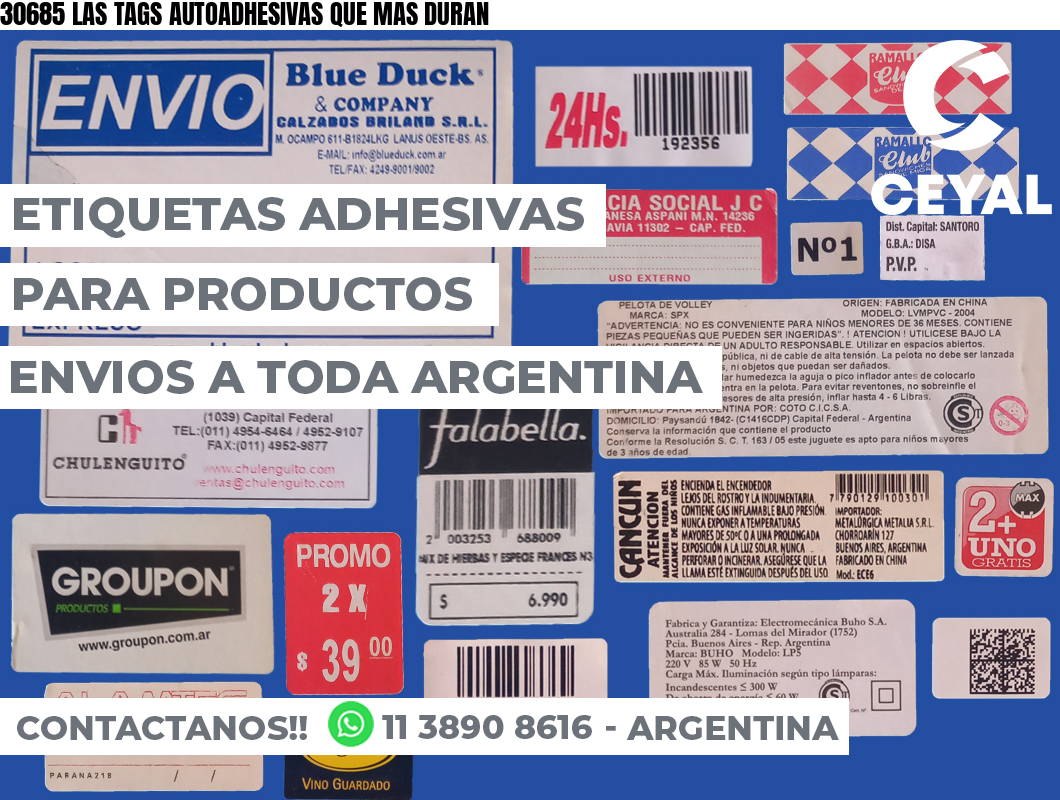 30685 LAS TAGS AUTOADHESIVAS QUE MAS DURAN