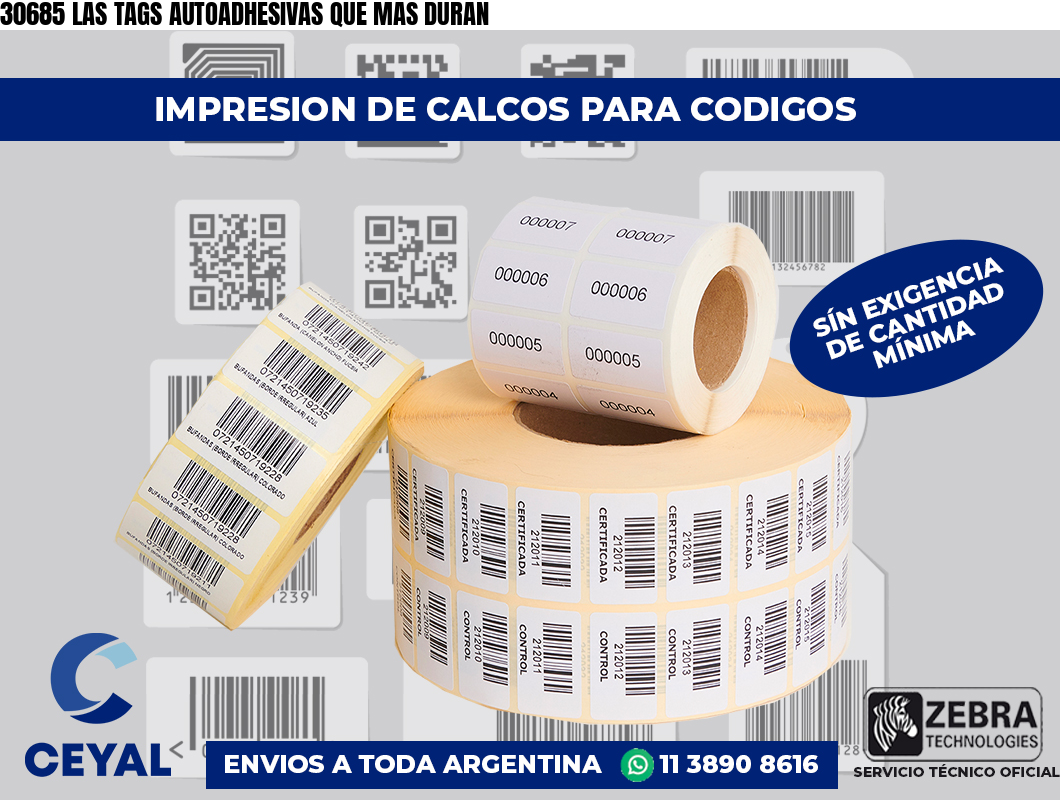 30685 LAS TAGS AUTOADHESIVAS QUE MAS DURAN