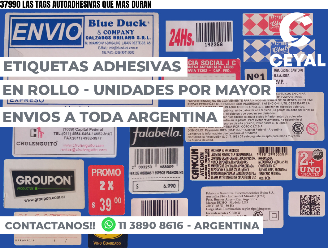 37990 LAS TAGS AUTOADHESIVAS QUE MAS DURAN