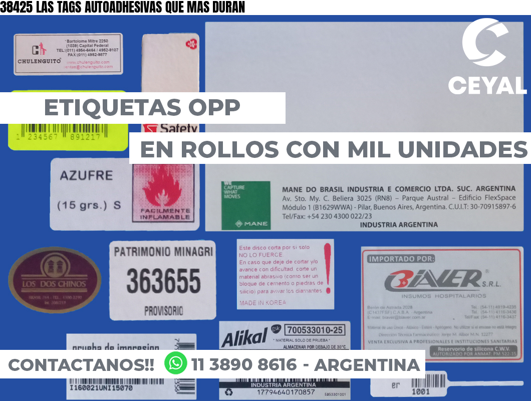 38425 LAS TAGS AUTOADHESIVAS QUE MAS DURAN