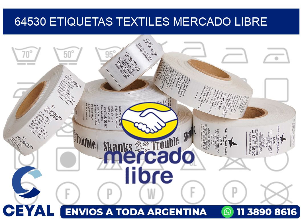 64530 ETIQUETAS TEXTILES MERCADO LIBRE